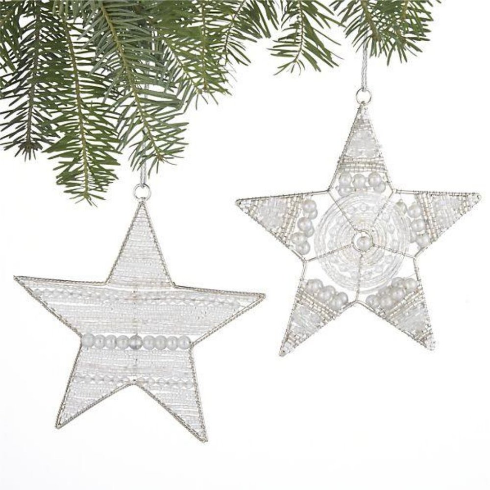 ISO Crate & Barrel Beaded Star Ornaments